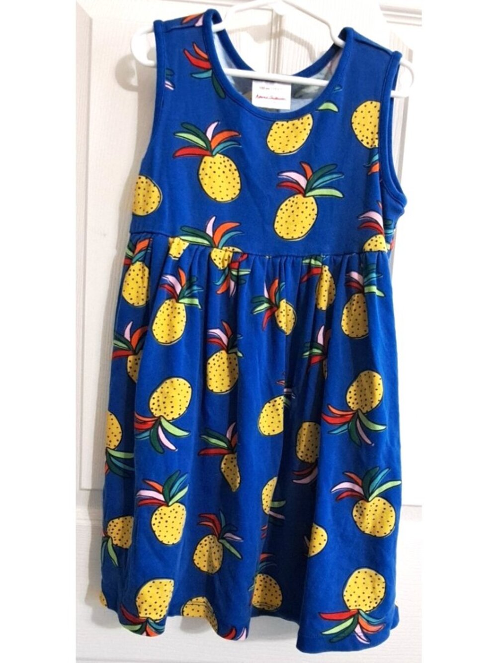 Hanna Andersson Girl's 6/7 Multicolor Sleeveless Chasing Summer Pineapple Dress